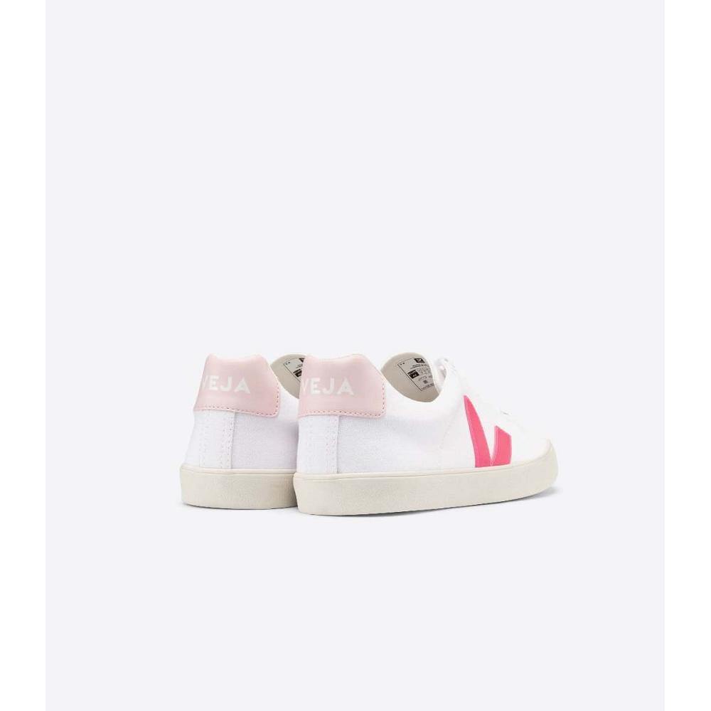 White/Orange/Pink Women's Veja ESPLAR SE CANVAS Shoes | AU 513ZUT